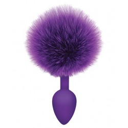 THE 9'S COTTONTAILS SILICONE BUNNY TAIL BUTT PLUG PURPLE 