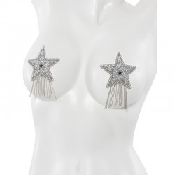 Metallic Star Pasties With Chain Tassels