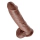 King Cock 10in Dildo With Balls - Chocolate