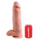 King Cock 12in Dildo With Balls - Vanilla