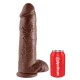 King Cock 12in Dildo With Balls - Chocolate
